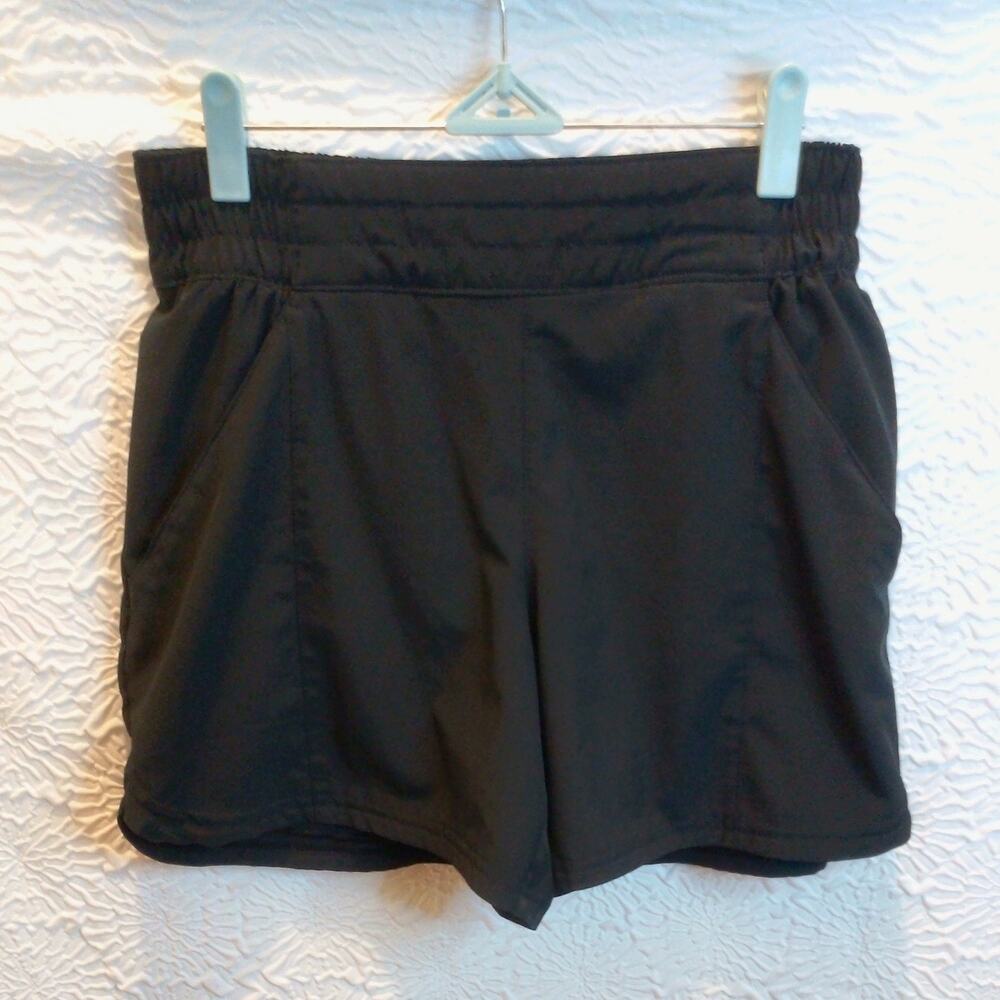 Columbia Womens Large Black Pull On Hiking Shorts Elastic Waist Pockets L
